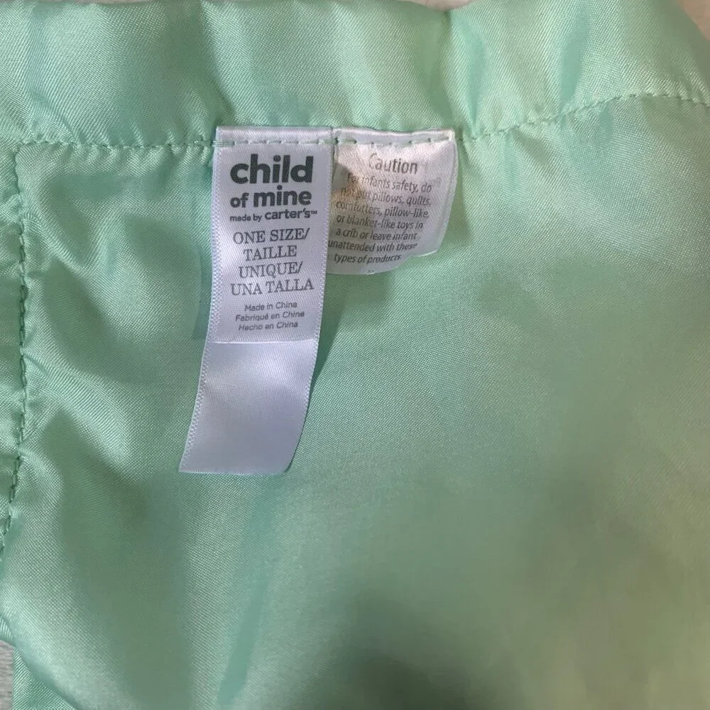 Child of Mine by Carters Lamb Security Blanket White Mint Green Star Plush Lovey